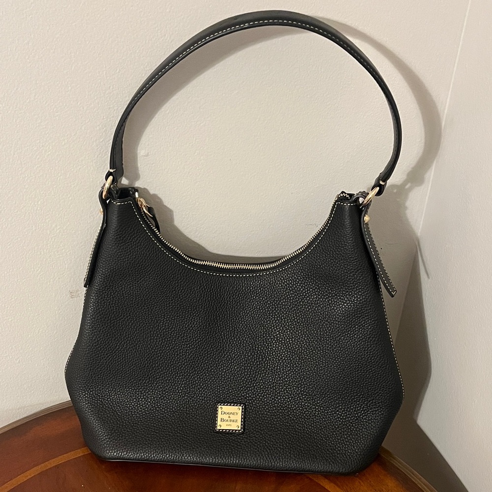 Dooney & Bourke Black Pebble Leather Shoulder Bag